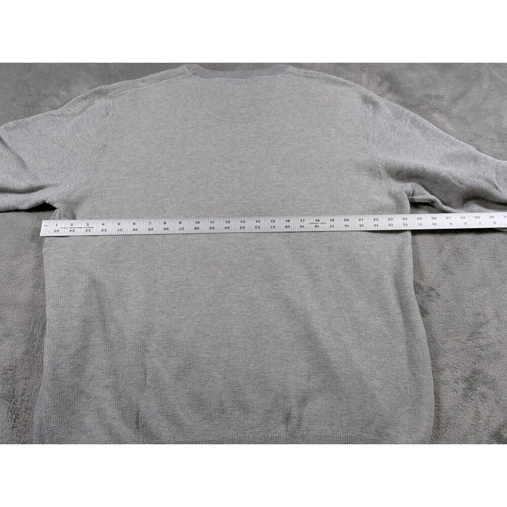 Christian Berg Men XXL Gray Waffle Knit Crewneck Thermal Pullover Sweater - Picture 7 of 8